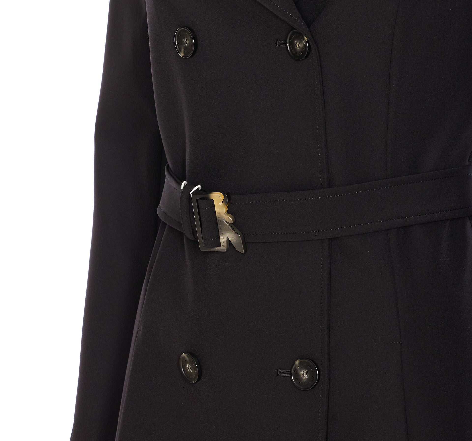Patrizia Pepe Coats Black Polyamide Elastane