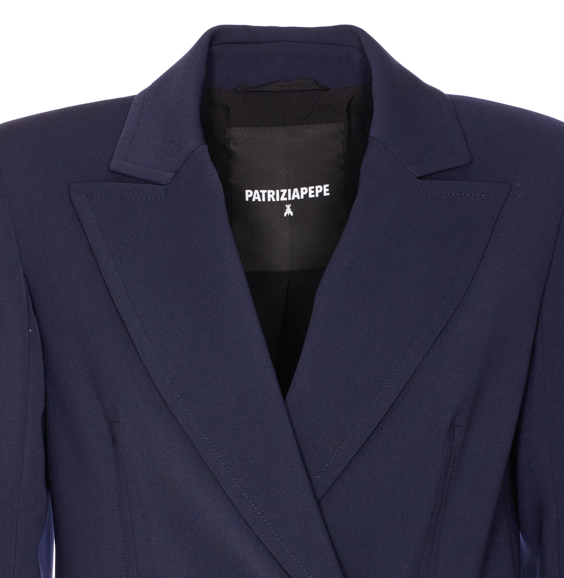 Patrizia Pepe Jackets Blue Polyester Elastane