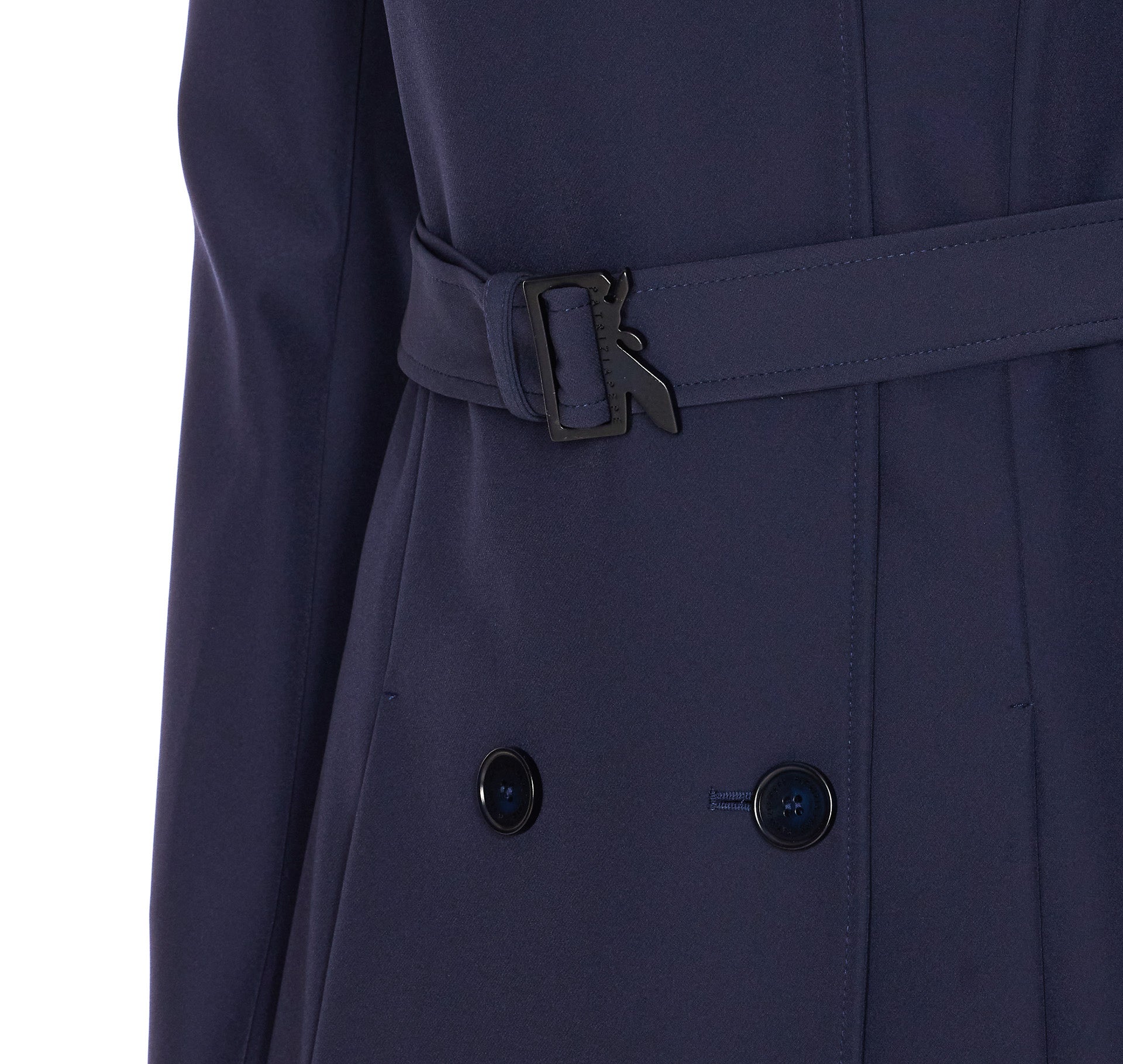 Patrizia Pepe Coats Blue Polyamide Elastane