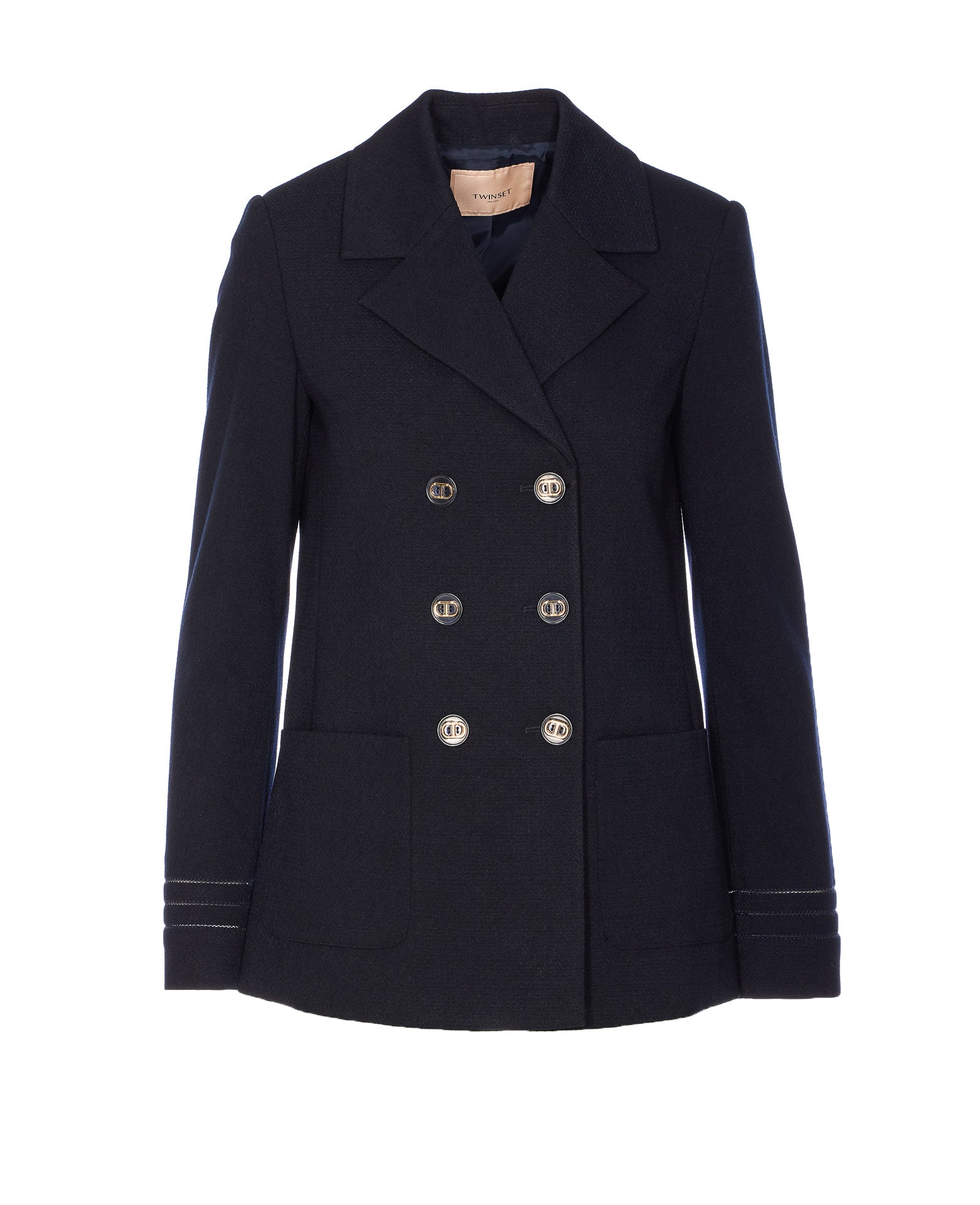 Twin-Set Jackets Blue Polyester Viscose Elastane