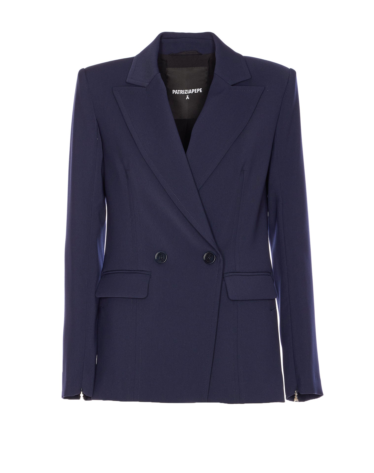 Patrizia Pepe Jackets Blue Polyester Elastane