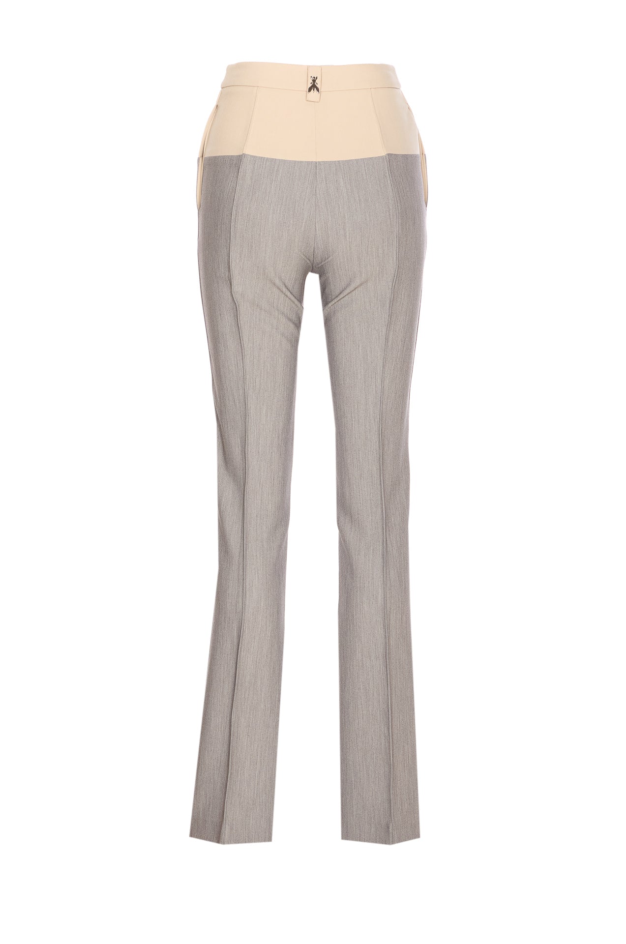 Patrizia Pepe Trousers Grey Polyester Viscose Elastane