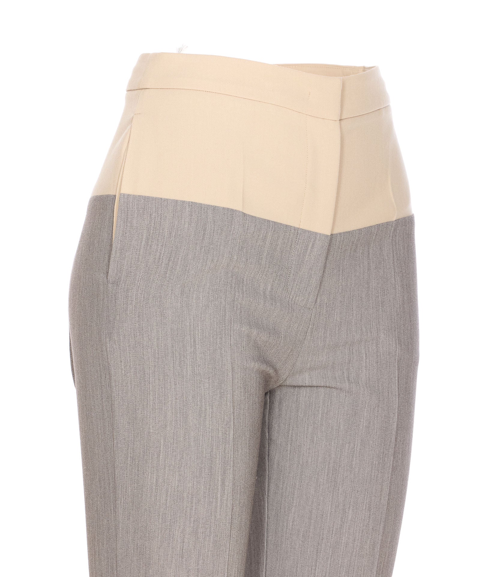 Patrizia Pepe Trousers Grey Polyester Viscose Elastane