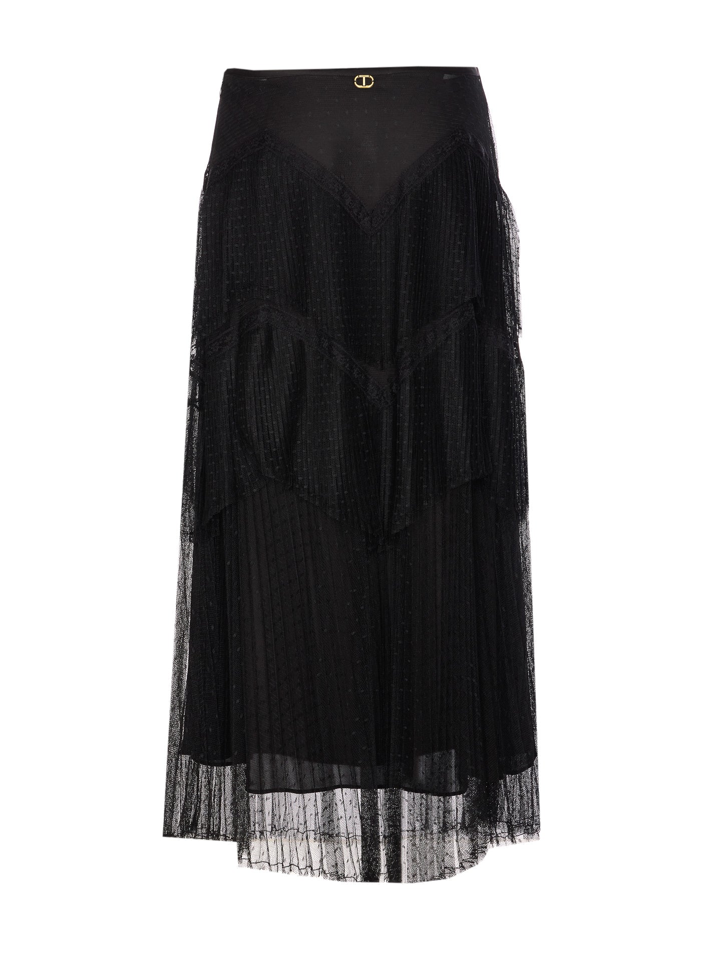 Twin-Set Skirts Black Polyester Polyamide