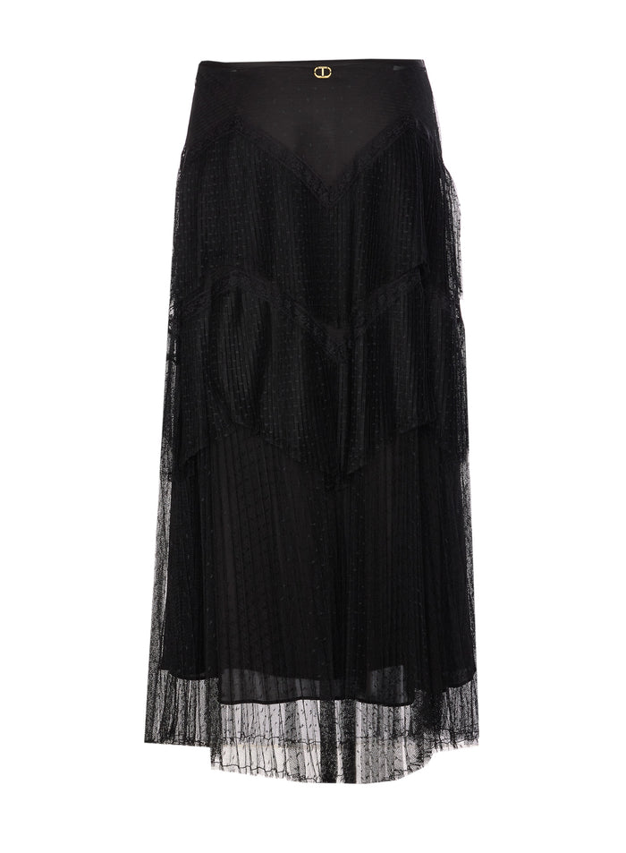 Twin-Set Skirts Black Polyester Polyamide