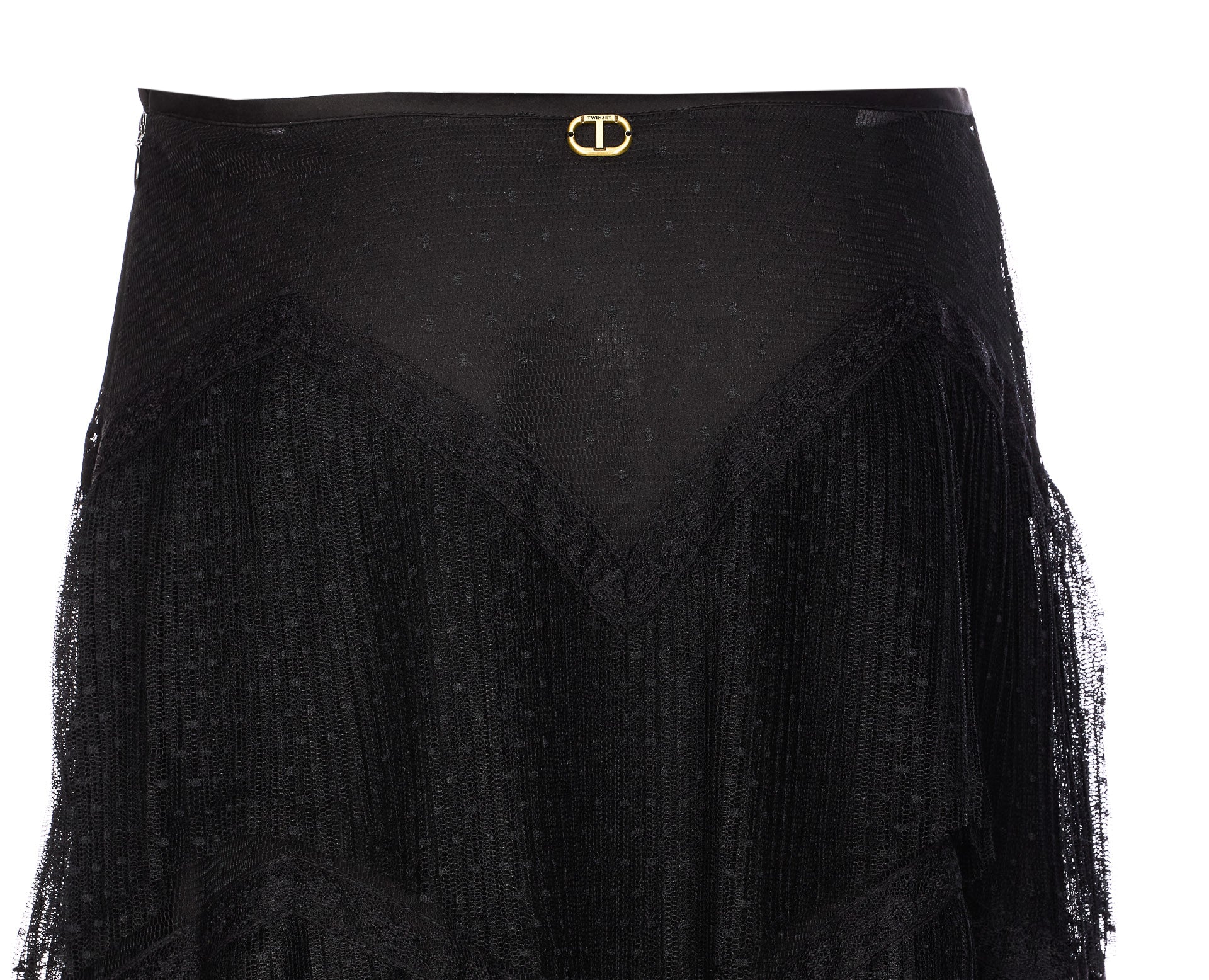 Twin-Set Skirts Black Polyester Polyamide