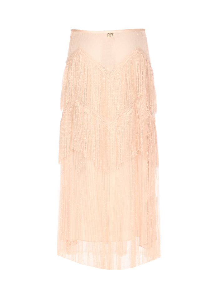 Twin-Set Skirts Pink Polyester Polyamide