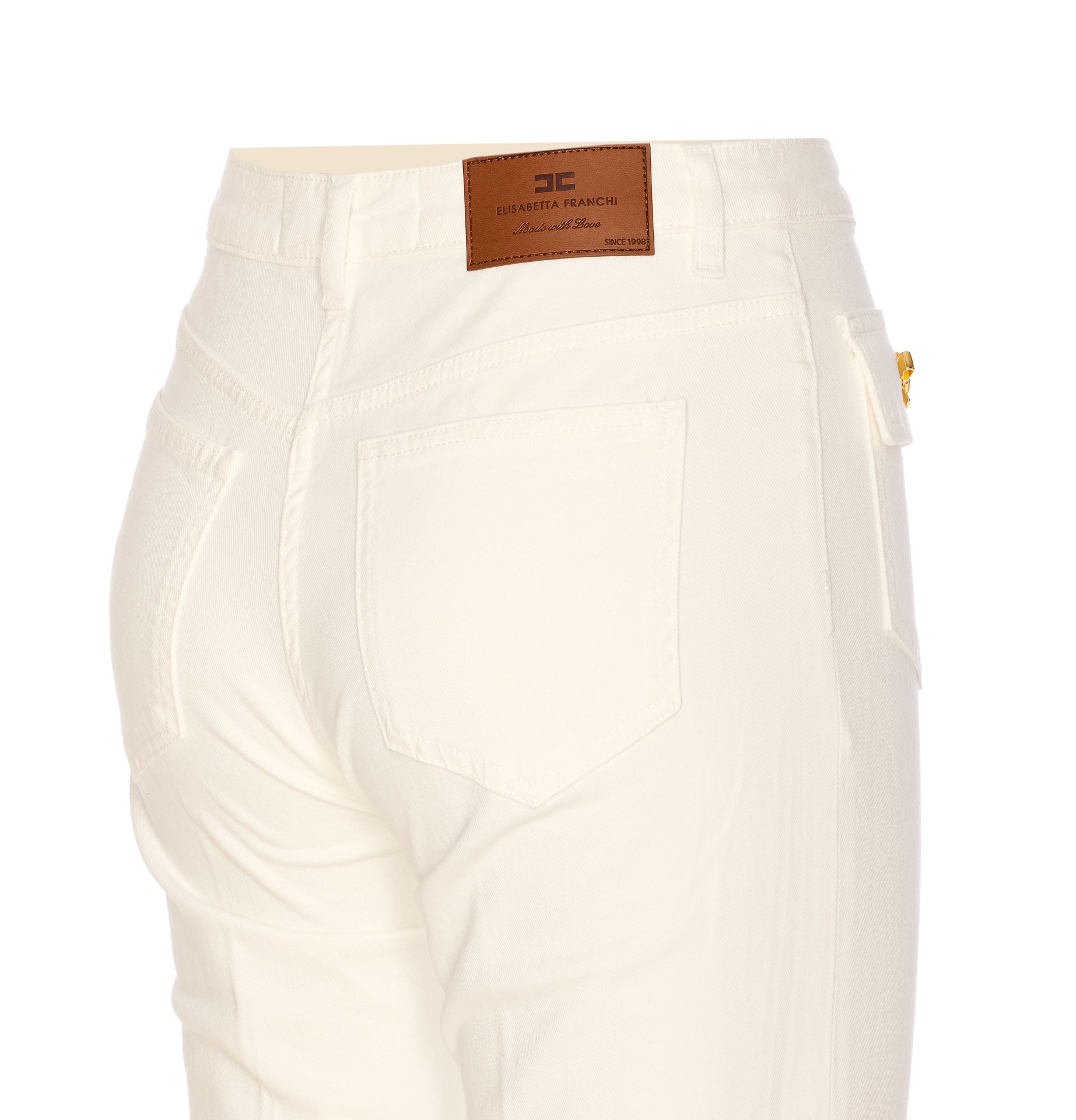 Elisabetta Franchi Jeans White Cotton Elastane