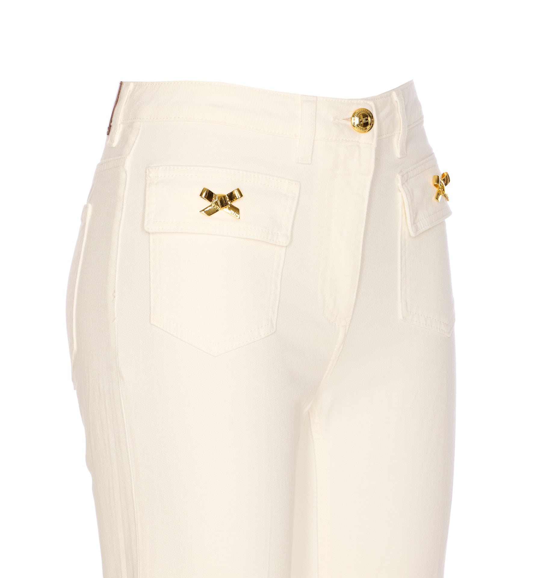 Elisabetta Franchi Jeans White Cotton Elastane