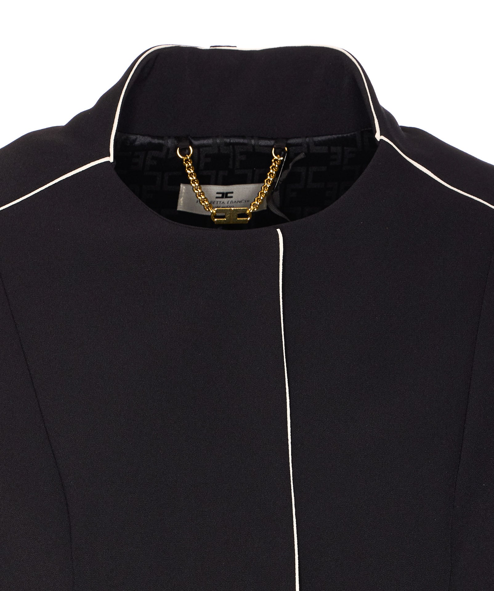 Elisabetta Franchi Jackets Black Polyester Elastane