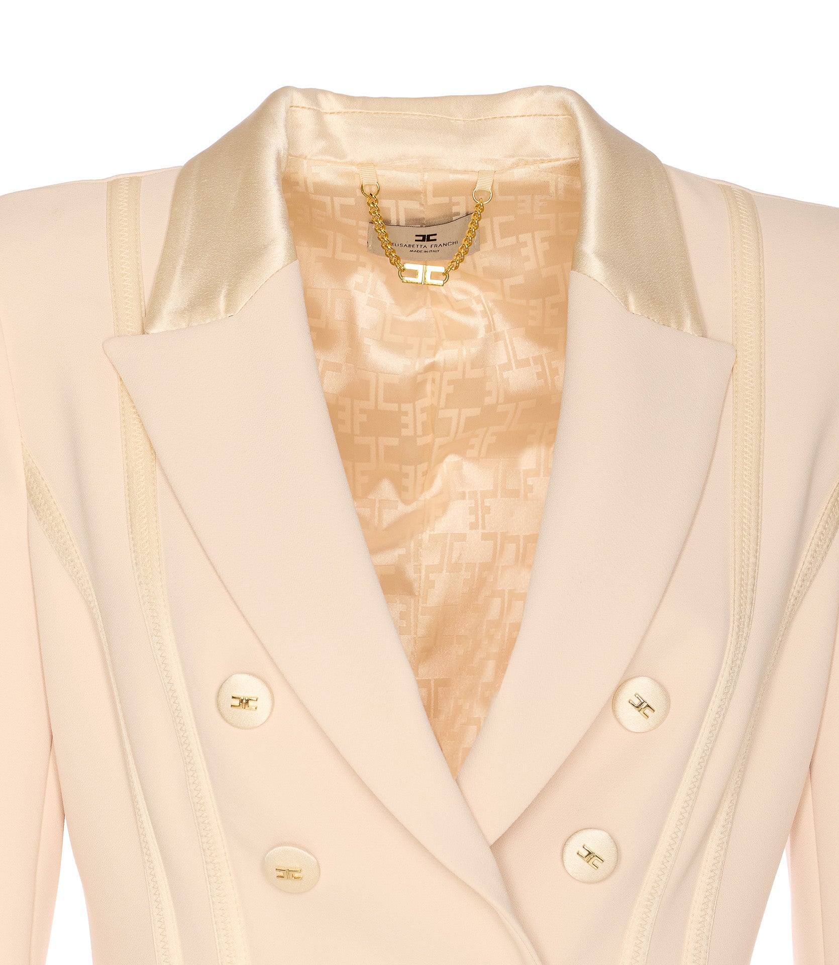 Elisabetta Franchi Jackets White Polyester Elastane