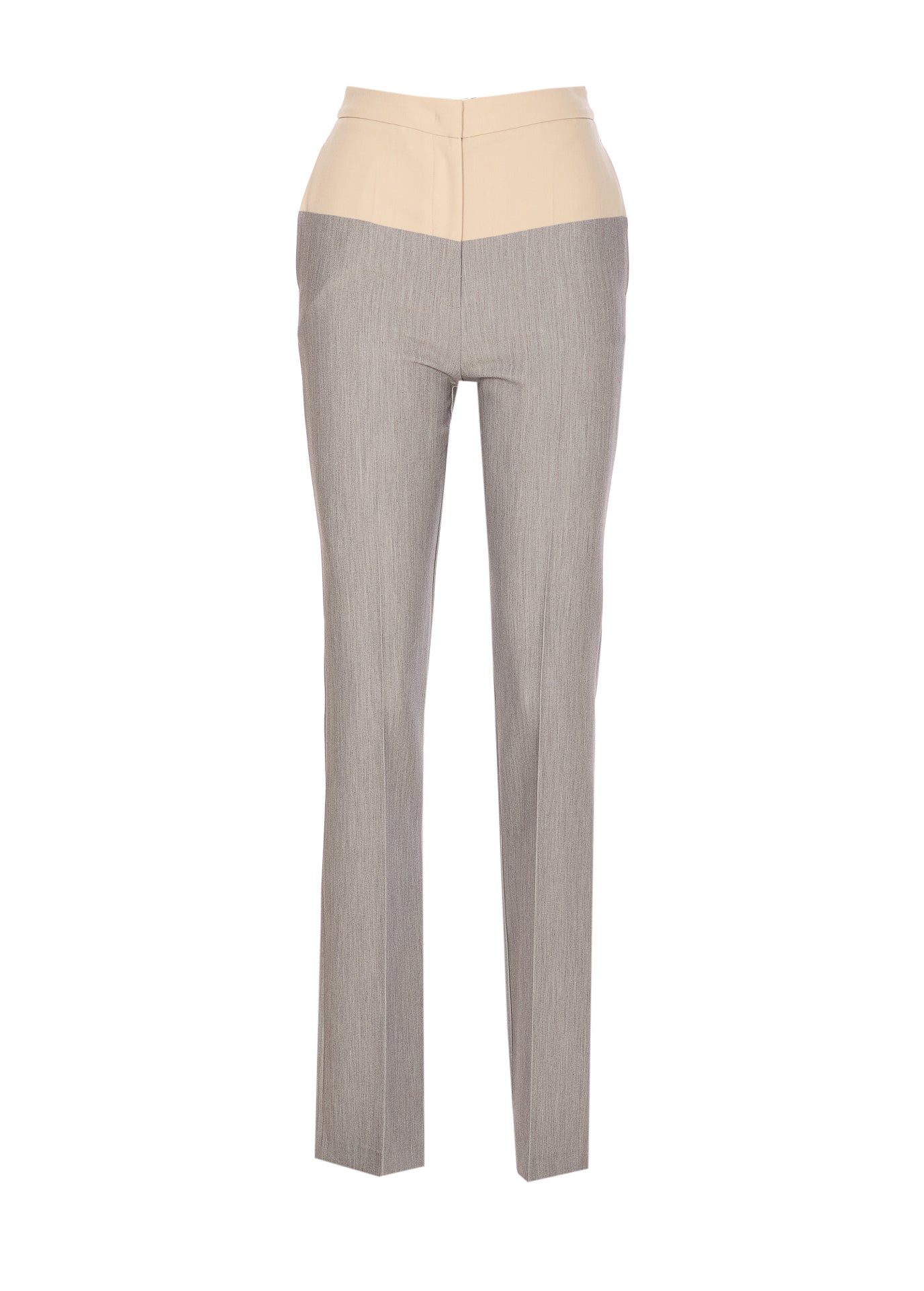 Patrizia Pepe Trousers Grey Polyester Viscose Elastane