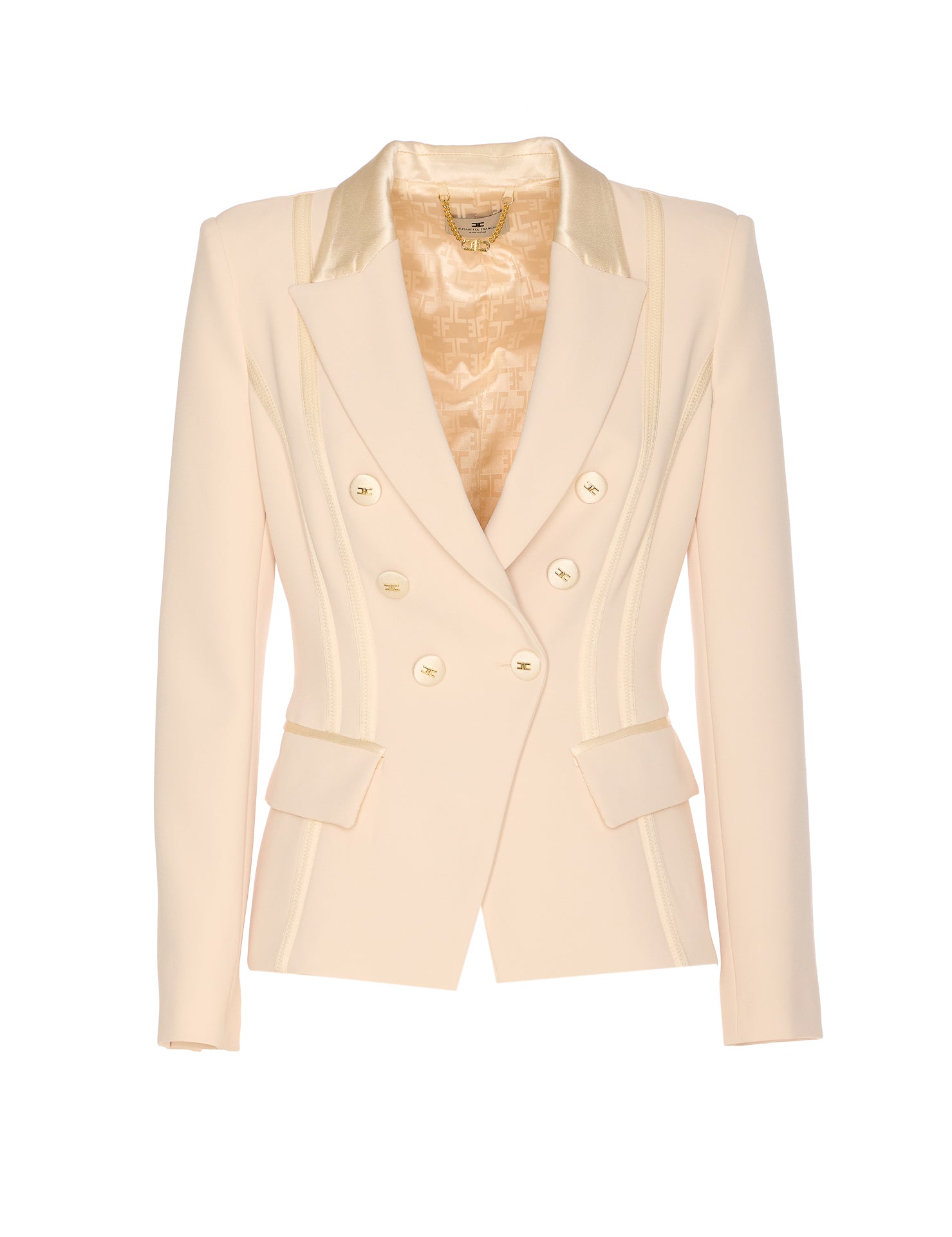 Elisabetta Franchi Jackets White Polyester Elastane
