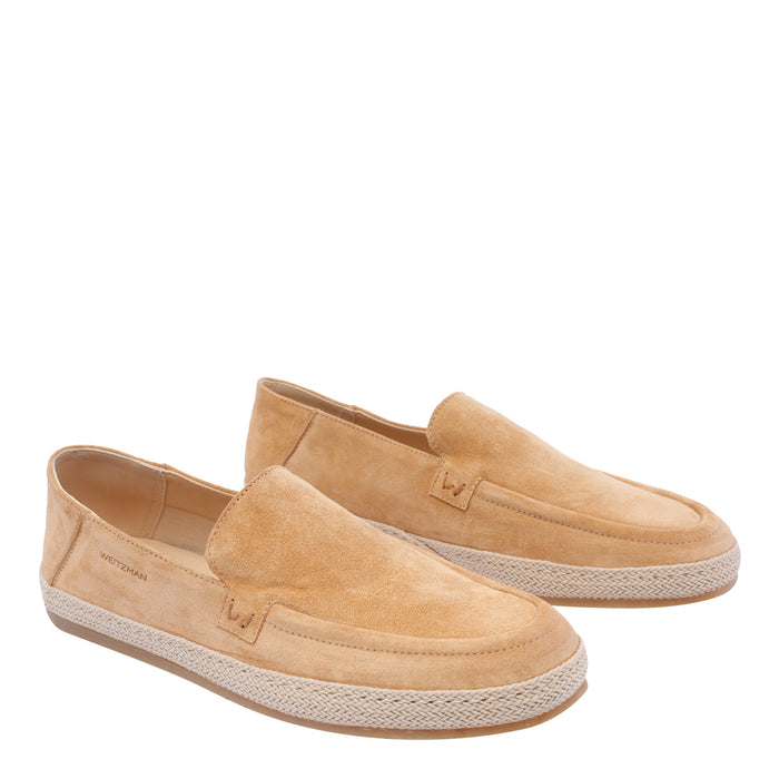 Stuart Weitzman Flat Shoes Beige Suede Leather/rubber Sole