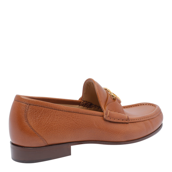 Valentino Garavani Flat Shoes Brown Calf Leather/leather Solo