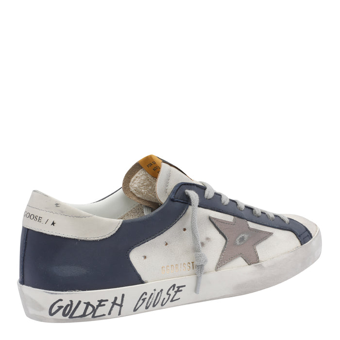 Golden Goose Sneakers Blue Calf Leather/rubber Sole