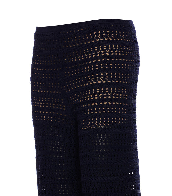 Twin-Set Trousers Blue Viscose