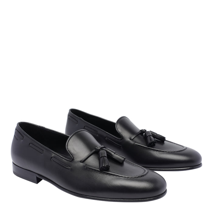 Stuart Weitzman Flat Shoes Black Calf Leather/leather Sole