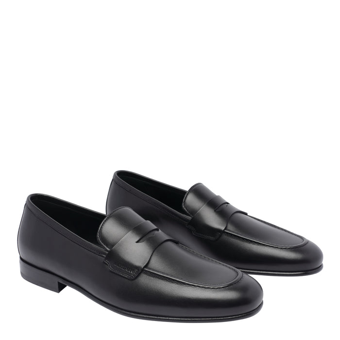 Stuart Weitzman Flat Shoes Black Calf Leather/leather Sole
