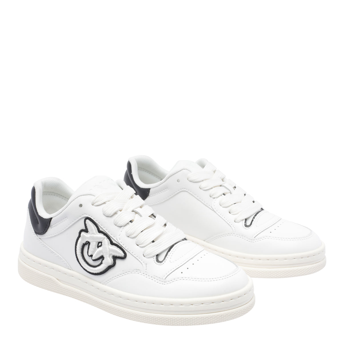 Pinko Sneakers White Calf Leather/rubber Sole