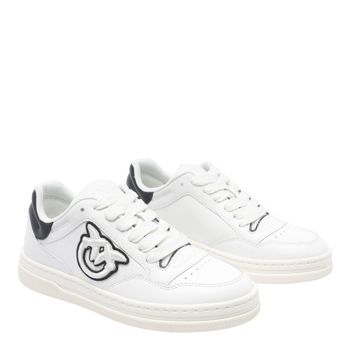 Pinko Sneakers White Calf Leather/rubber Sole