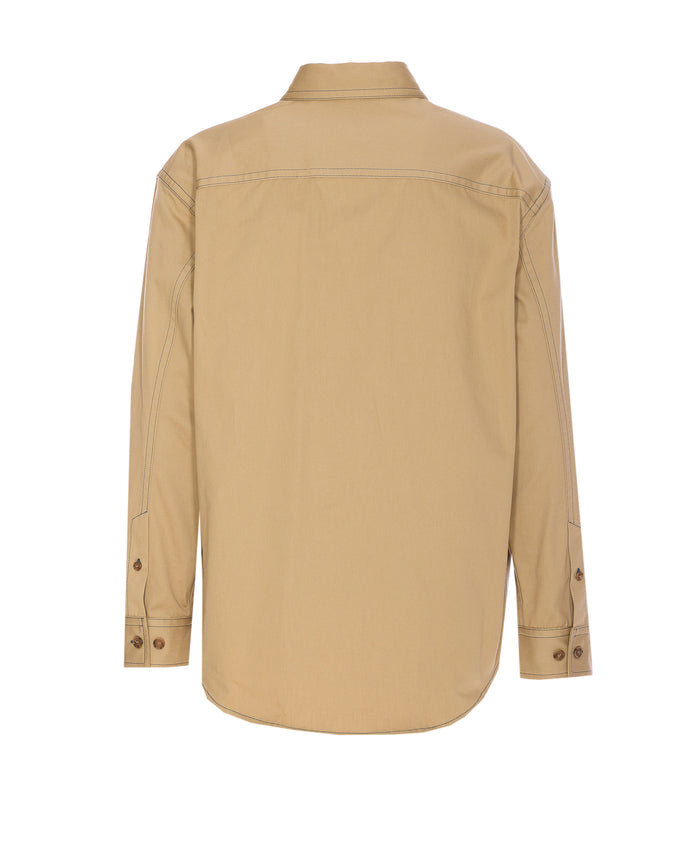 Off White Shirts Beige Cotton