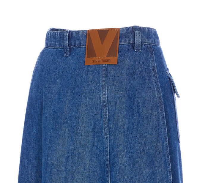 Valentino Garavani Skirts Blue Cotton