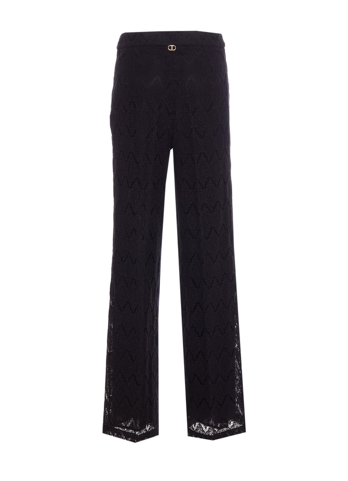 Twin-Set Trousers Black Cotton