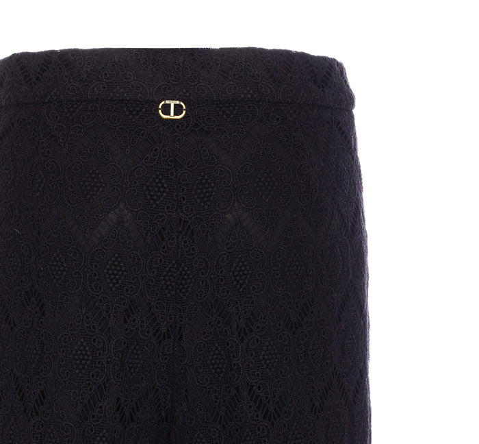 Twin-Set Trousers Black Cotton