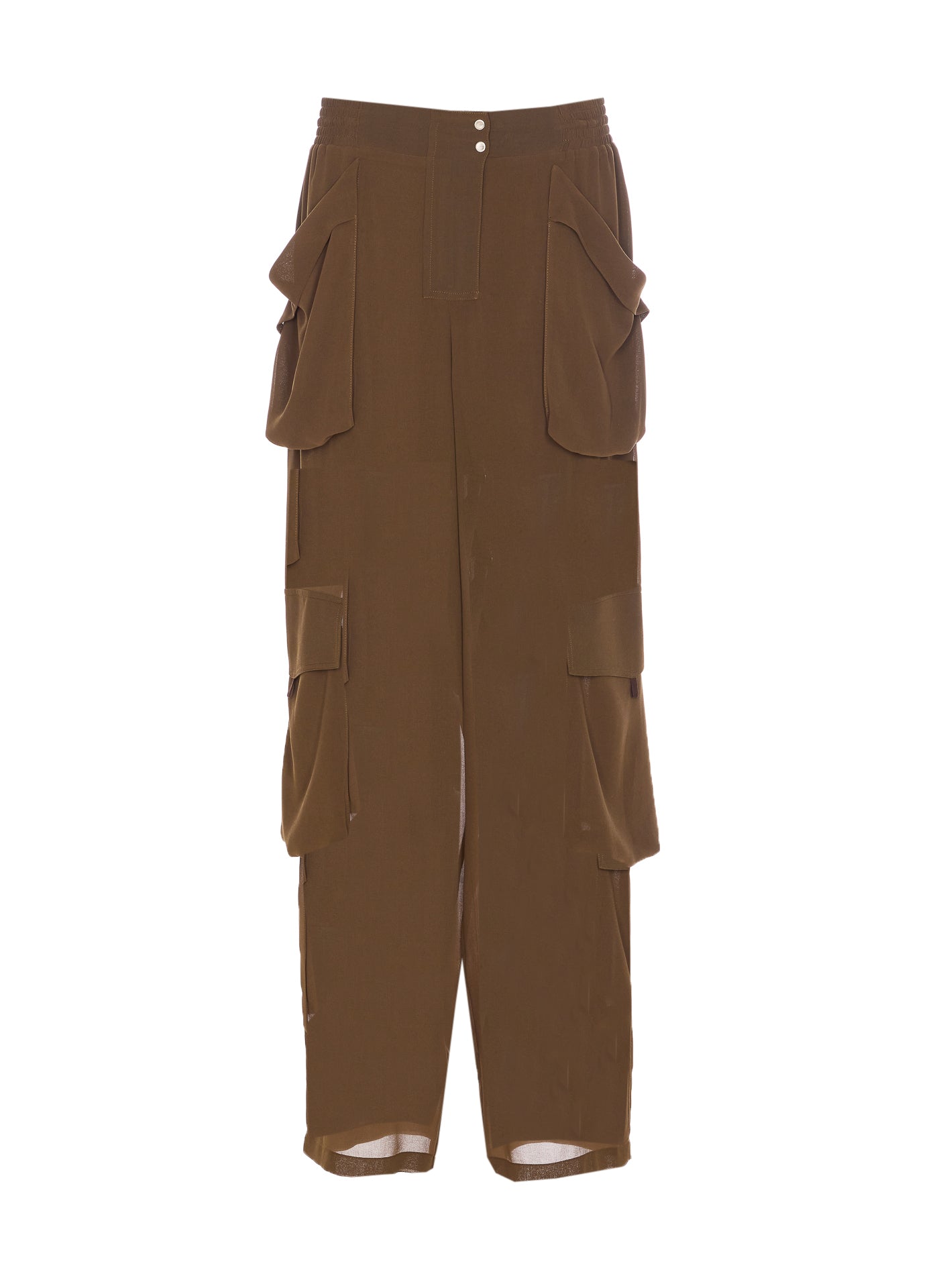 Pinko Trousers Green Polyester