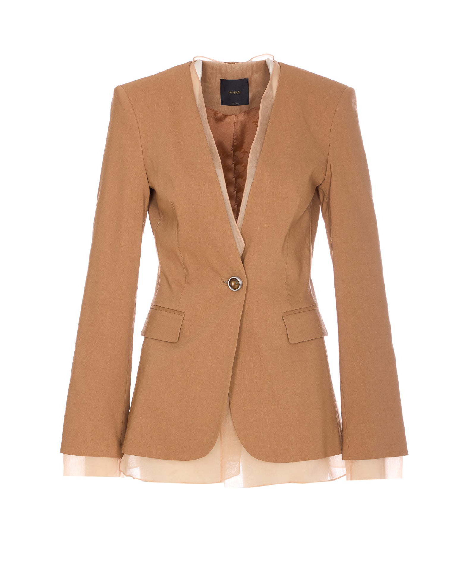 Pinko Jackets Brown Linen