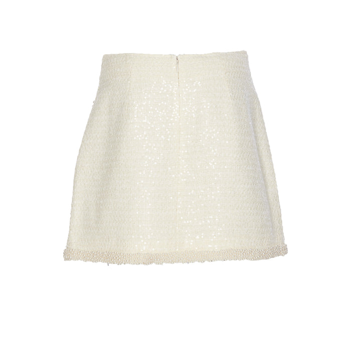 Self Portrait Skirts White Acrylic Polyester Polyamide