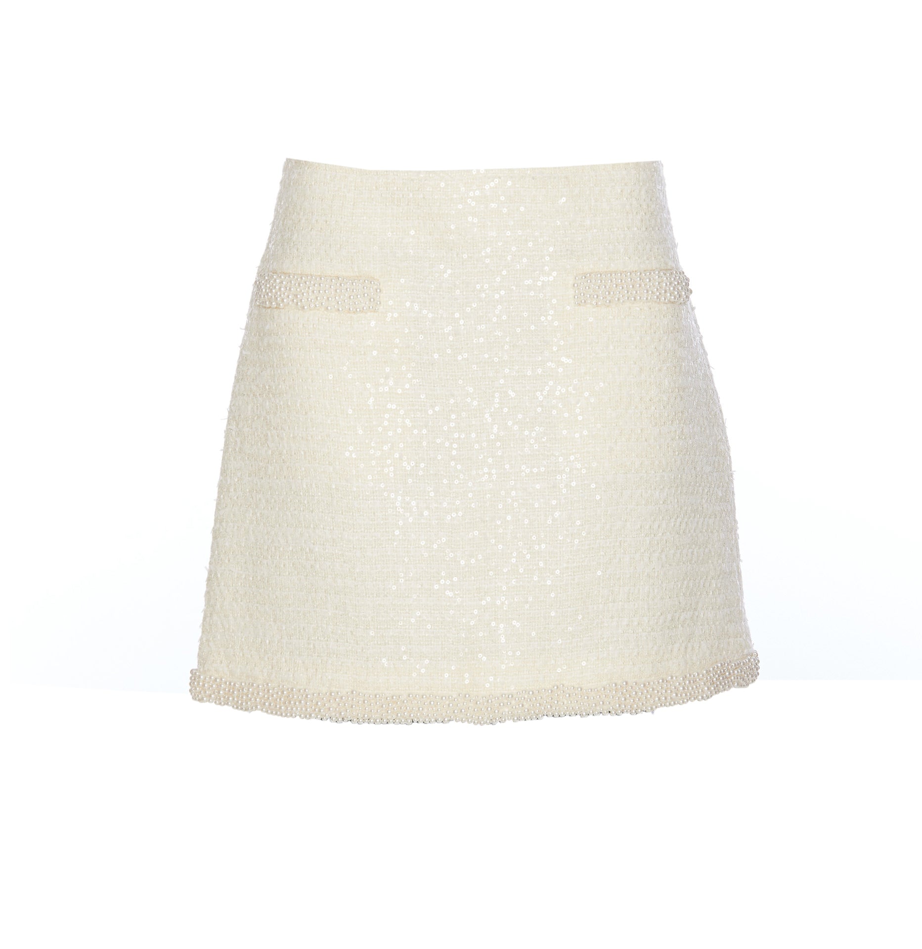 Self Portrait Skirts White Acrylic Polyester Polyamide