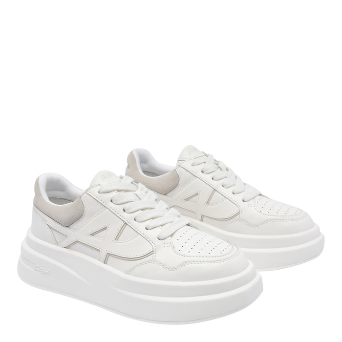 Ash Sneakers White Calf Leather/rubber Sole