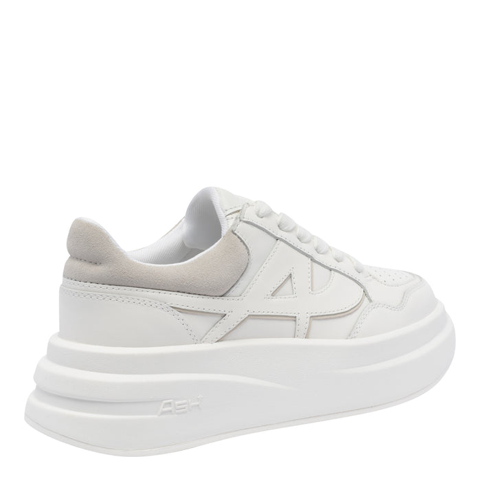 Ash Sneakers White Calf Leather/rubber Sole