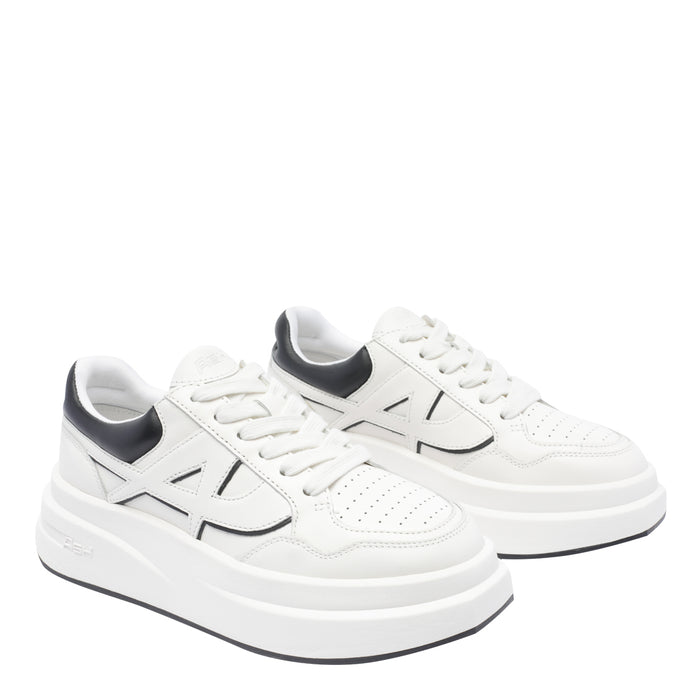 Ash Sneakers White Calf Leather/rubber Sole
