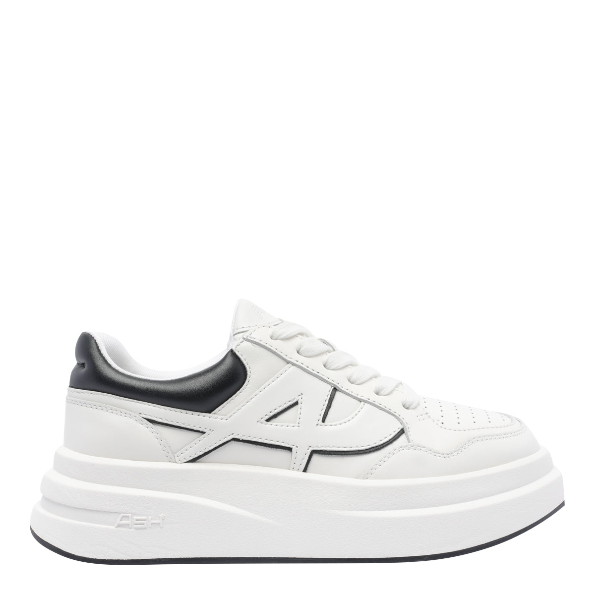 Ash Sneakers White Calf Leather/rubber Sole