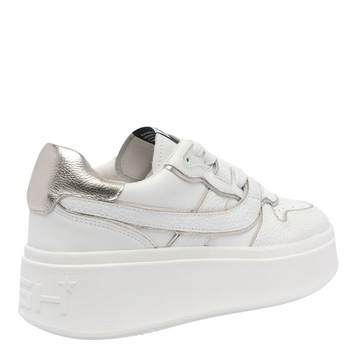 Ash Sneakers White Calf Leather/rubber Sole