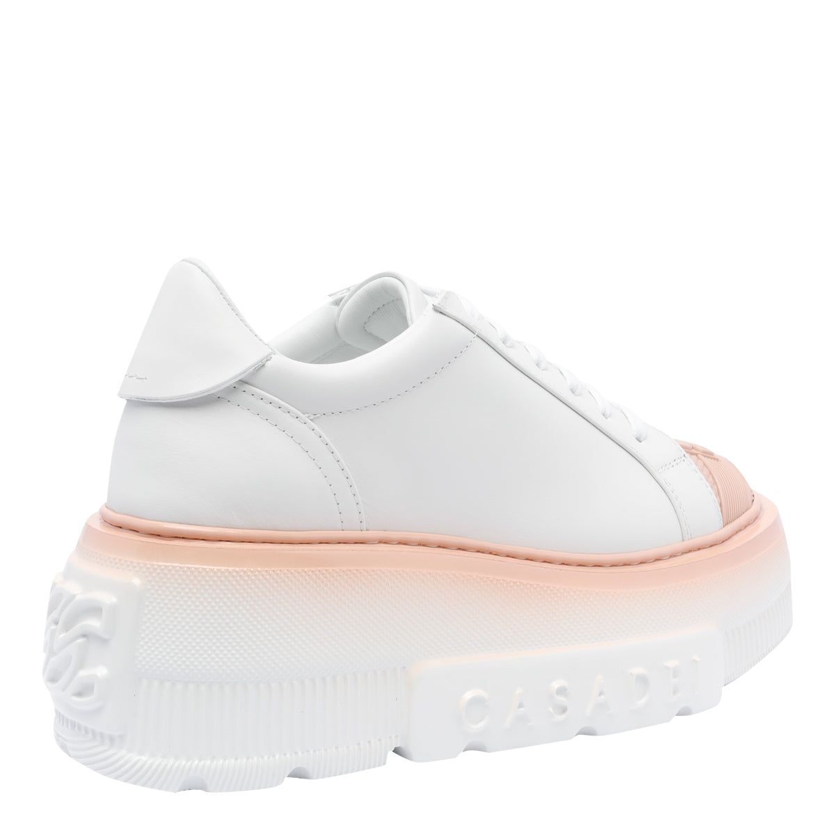 Casadei Sneakers White Calf Leather/rubber Sole