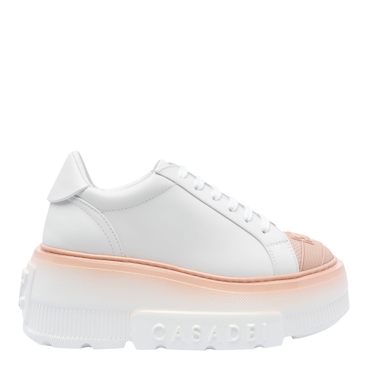 Casadei Sneakers White Calf Leather/rubber Sole