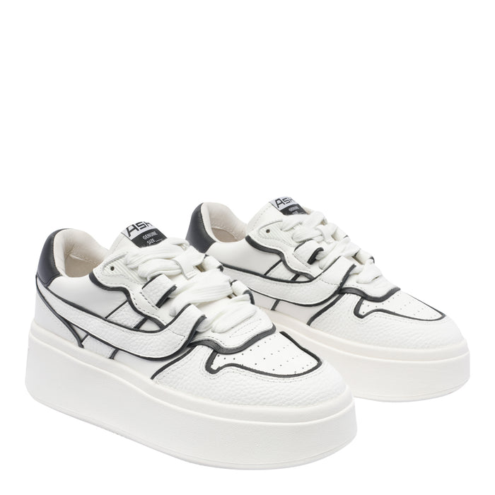 Ash Sneakers White Calf Leather/rubber Sole