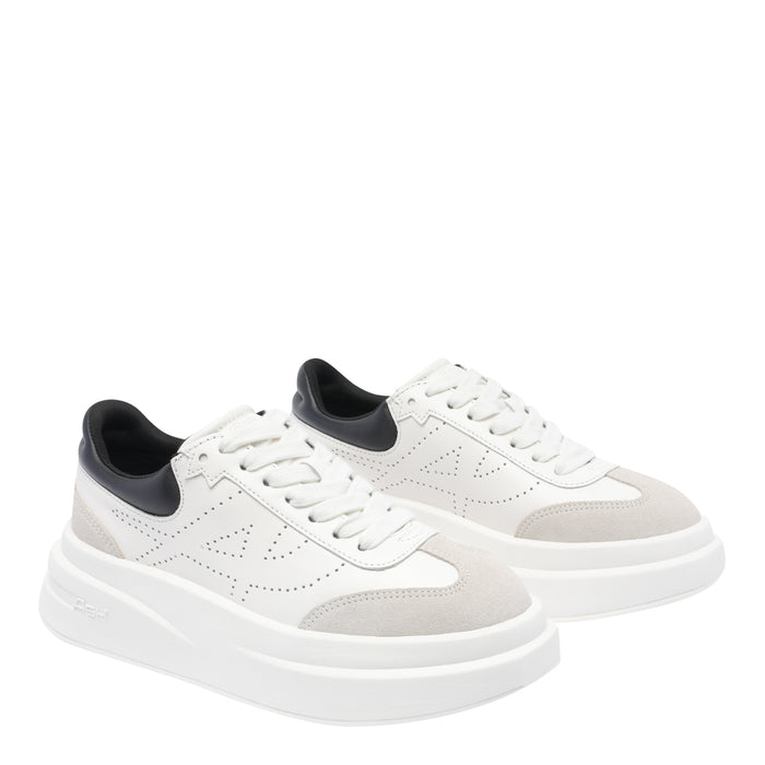 Ash Sneakers White Calf Leather/rubber Sole