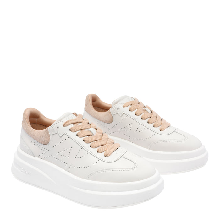 Ash Sneakers White Calf Leather/rubber Sole