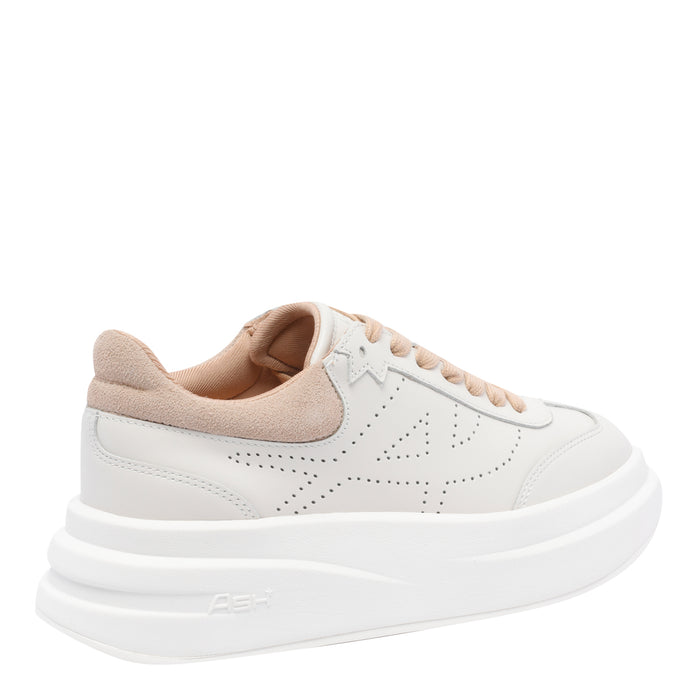 Ash Sneakers White Calf Leather/rubber Sole