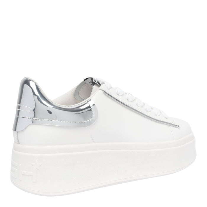 Ash Sneakers White Calf Leather/rubber Sole