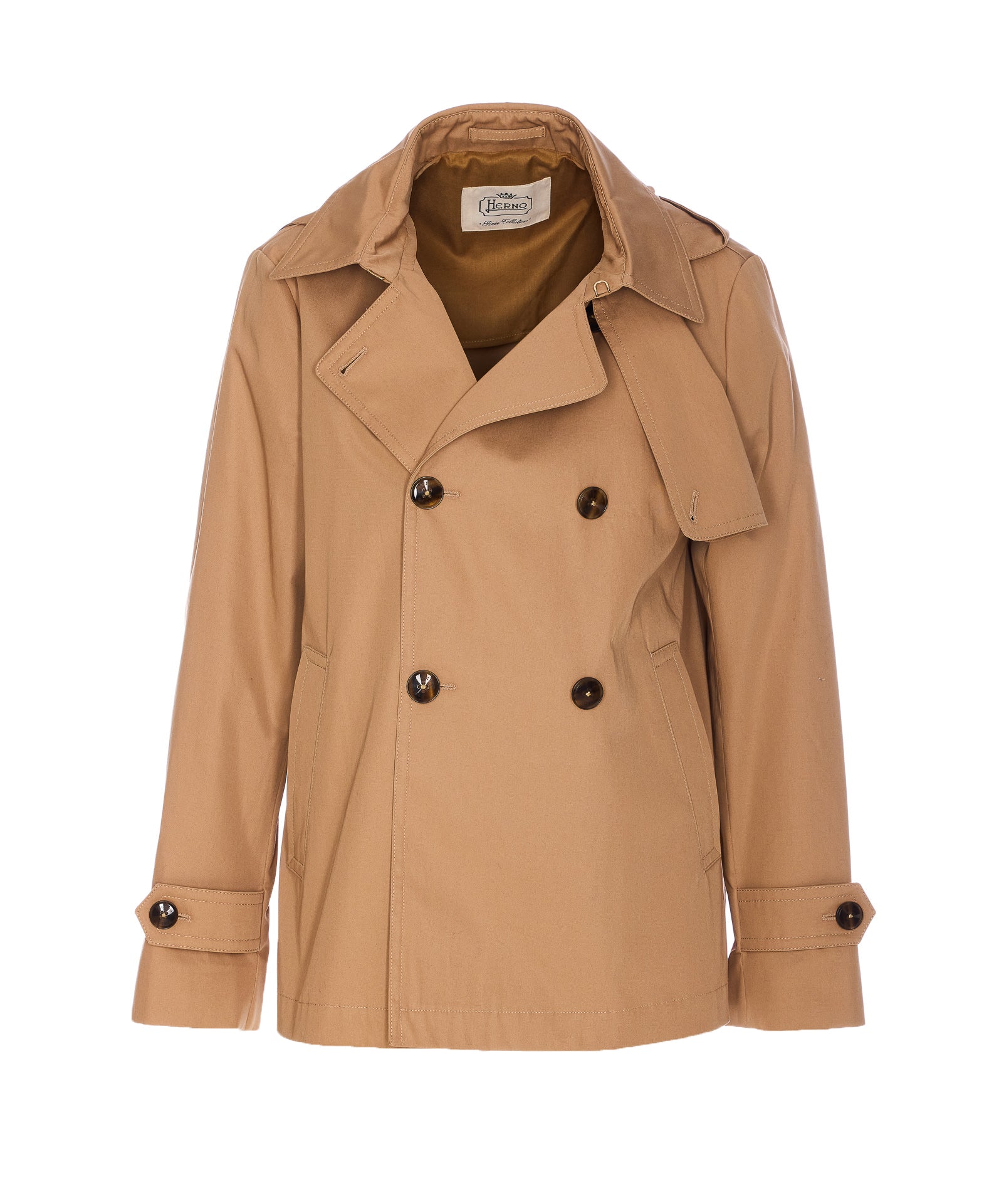 Herno Coats Beige Cotton