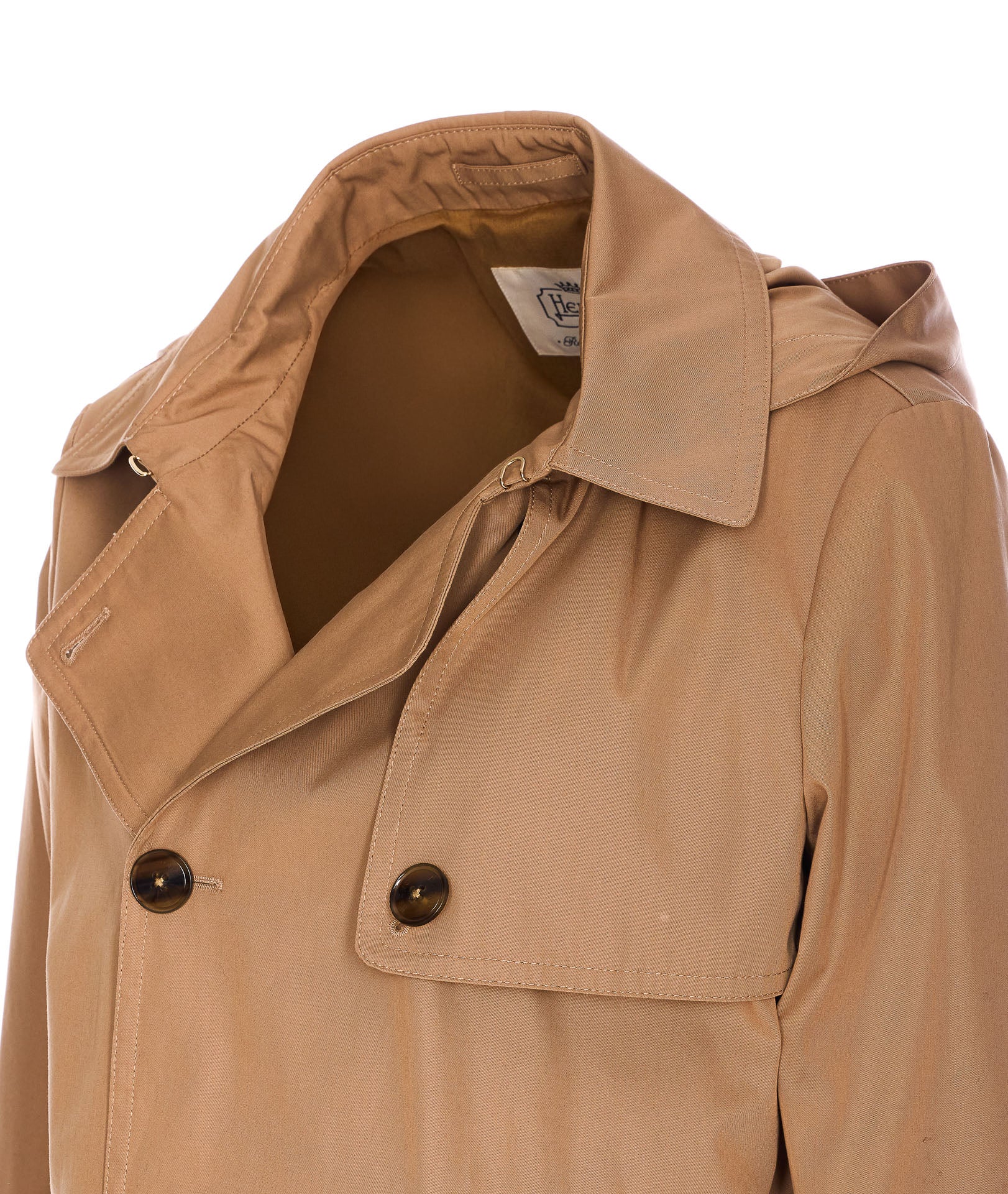 Herno Coats Beige Cotton