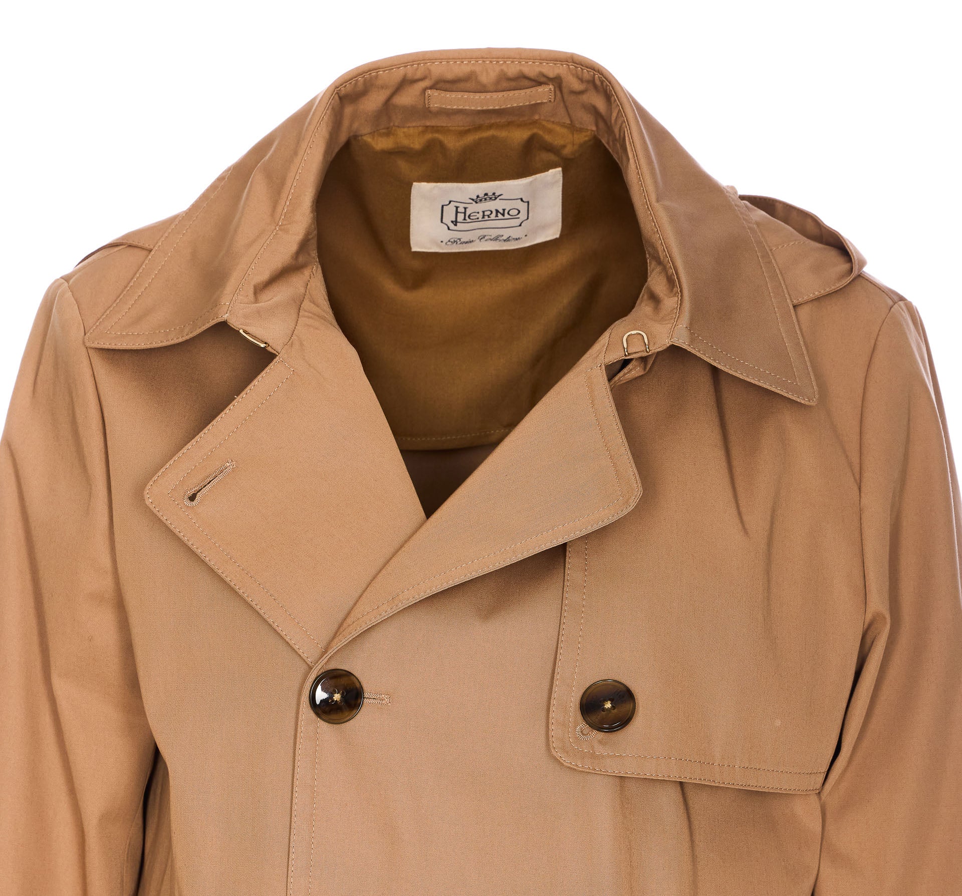 Herno Coats Beige Cotton