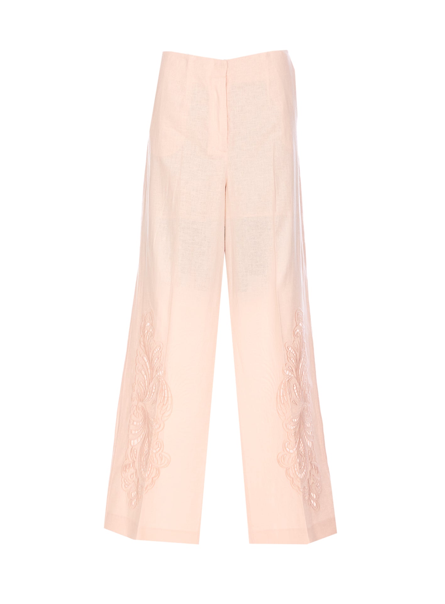 Twin-Set Trousers Pink Linen