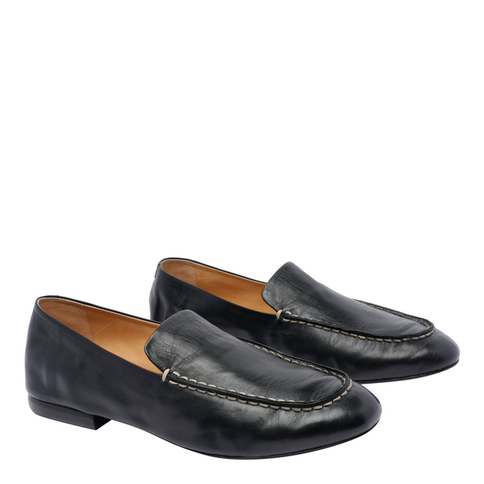 Marsell Flat Shoes Black Calf Leather/leather Sole
